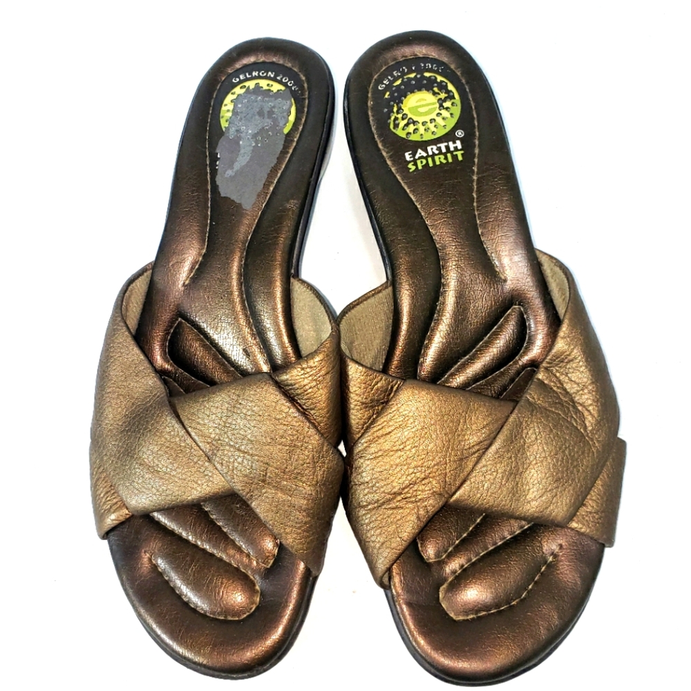Low Slip Slides Leather Heel Earth Spirit Sandal